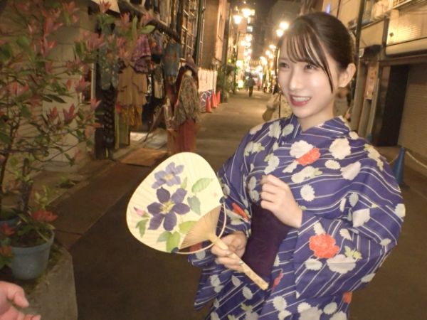 【浴衣美女ナンパ】夏祭りの夜、彼氏待ちの浴衣美人をゲット！美乳丸出しの浴衣を剥がし、ホテルで浮気SEX！彼氏には内緒の淫らな夜♡
